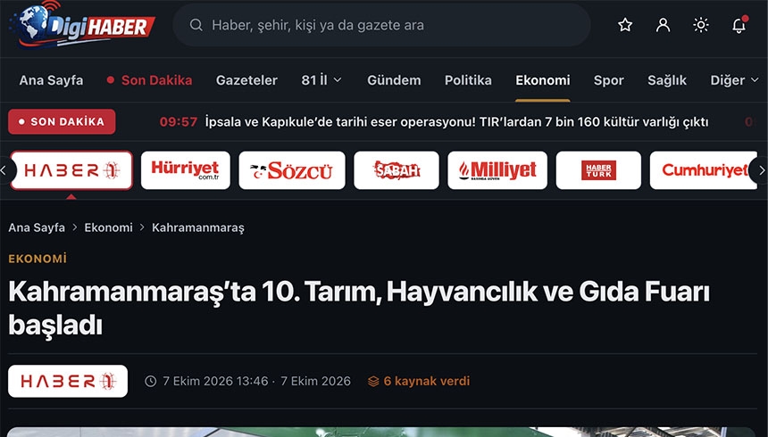 Kahramanmaraş’ta 10. Tarım, Hayvancılık ve Gıda Fuarı başladı
