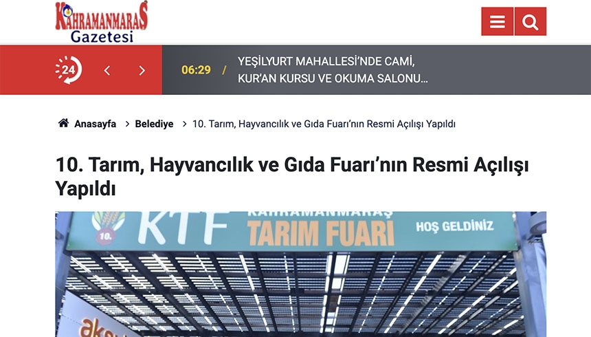 10. Tarım, Hayvancılık ve Gıda Fuarı’nın Resmi Açılışı Yapıldı