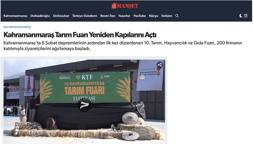 Kahramanmaraş Tarım Fuarı Yeniden Kapılarını Açtı
