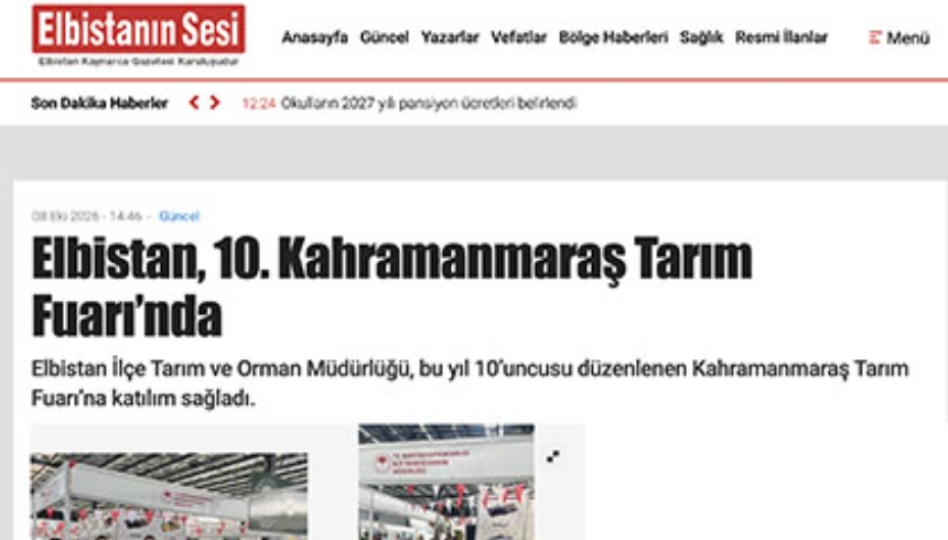 Elbistan, 10. Kahramanmaraş Tarım Fuarı’nda