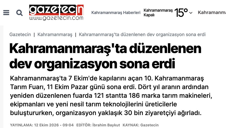 Kahramanmaraş'ta düzenlenen dev organizasyon sona erdi