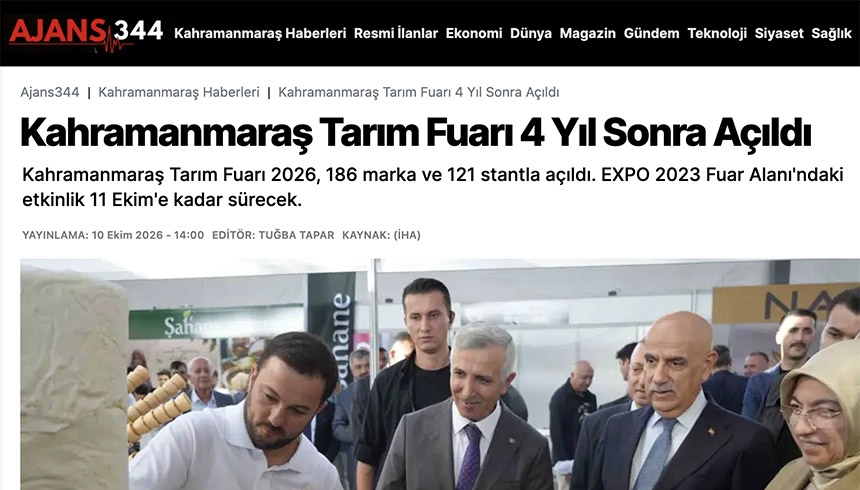 Kahramanmaraş Tarım Fuarı 4 Yıl Sonra Açıldı