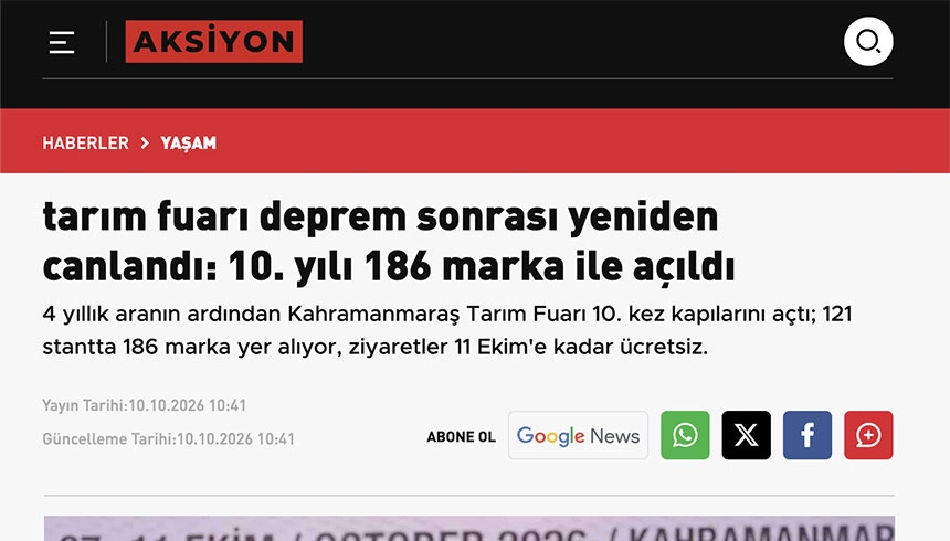 Bölgenin üreticileri buluşuyor: Kahramanmaraş tarım fuarı yeniden ayağa kalktı