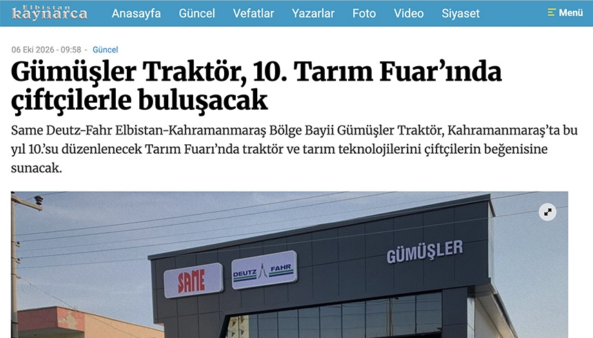 Gümüşler Traktör, 10. Tarım Fuarı’nda çiftçilerle buluşacak