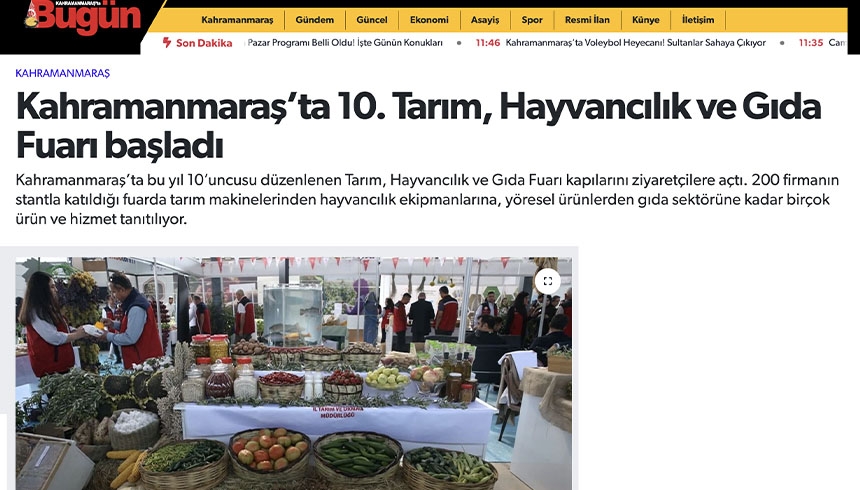 Kahramanmaraş’ta 10. Tarım, Hayvancılık ve Gıda Fuarı başladı